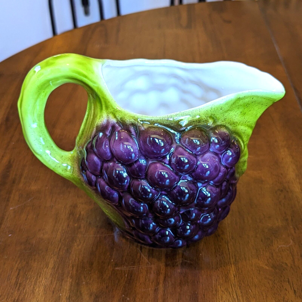 Vintage Pier 1 Majolica Grape Vine Pitcher 3D Made in Italy - Picture 12 of 12